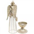 Floristik24 Angel figure with heart, Christmas decoration made of metal, decoration angel antique-golden H38cm