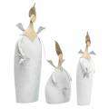 Floristik24 Decorative angel trio metal white, glitter Ø10 / 11.5 / 7cm H28.5 / 18 / 21cm 3pcs