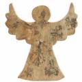 Floristik24 Wooden angel with glitter inlays, natural mango wood 19.4 × 18.3cm