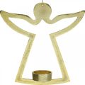 Floristik24 Decorative angel, tealight holder to hang, metal decoration golden H20cm