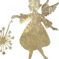 Floristik24 Angel with dandelion, metal decoration for Christmas, decoration figure Advent golden antique look H27.5cm