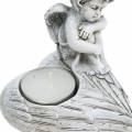 Floristik24 Grave decoration tealight holder angel 10cm 2pcs