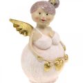 Floristik24 Pink angel with heart decoration figure Christmas 9 × 8 × 19.5cm 2pcs