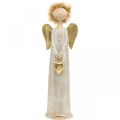 Floristik24 Decorative figure angel with heart gold Christmas angel 11.5 × 7.5 × 37cm