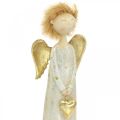 Floristik24 Decorative figure angel with heart gold Christmas angel 11.5 × 7.5 × 37cm