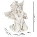 Set of 2 Praying Angel Figures for Grave Decoration – 13cm, Grey Polyresin | Floristik24.co.uk