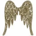 Floristik24 Candle plug angel wings glitter gold 11cm x 9cm 6pcs