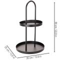 Round Metal Two-Tiered Decorative Tray Black 58cm | Floristik24.co.uk