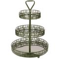 Floristik24 Green Metal Three-Tier Stand with Fir Tree Design – 49cm Tall