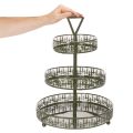 Green Metal Three-Tier Stand with Fir Tree Design – 49cm Tall | Floristik24.co.uk
