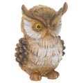 Floristik24 Sitting Owl Figurine in Brown and White - 11cm Decorative Ornament