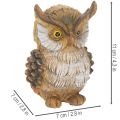 Sitting Owl Figurine in Brown and White - 11cm Decorative Ornament | Floristik24.co.uk