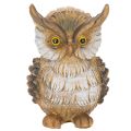 Sitting Owl Figurine in Brown and White - 11cm Decorative Ornament | Floristik24.co.uk