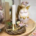 Floristik24 Candlestick on spring, metal decoration, candle holder, Advent decoration golden Ø2.2cm L13cm 4pcs