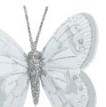 Floristik24 Spring butterfly silver with mica 7cm 4pcs