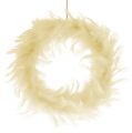 Floristik24 Feather wreath cream Ø20cm 3pcs