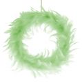 Floristik24 Feather Wreath Light Green Ø20cm 3pcs