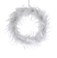 Floristik24 Feather wreath Ø15cm white 4pcs