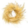 Floristik24 Feather wreath yellow small Ø11cm real feathers decoration wreath easter decoration