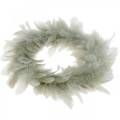 Floristik24 Easter decoration feather wreath gray Ø16.5cm real feathers