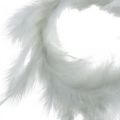 Floristik24 Feather wreath white Ø15cm spring decoration with real feathers 4pcs