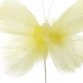 Floristik24 Deco butterflies on wire, spring decoration, spring butterflies in shades of yellow 6pcs