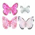 Floristik24 Butterfly on clip pink 6cm 10 pieces