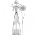 Floristik24 Spring decoration, flower fairy as a lantern, metal table decoration, elf with flower white H32.5cm