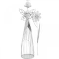 Floristik24 Blossom fairy with flower, spring decoration, metal lantern, flower fairy made of metal white H40.5cm