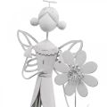 Floristik24 Blossom fairy with flower, spring decoration, metal lantern, flower fairy made of metal white H40.5cm