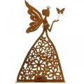 Floristik24 Butterfly elf, table decoration spring, tealight holder, metal decoration patina H32.5cm Ø5cm