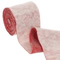 Felt ribbon, 100% wool, two-tone, as pot holder, felt ribbon white/red, 15cm x 5m | Floristik24.co.uk