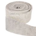 Two-Colour Wool Felt Ribbon, White and Grey, 7.5 cm x 5 m, for Floristry and Decoration | Floristik24.co.uk
