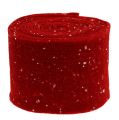 Floristik24 Felt ribbon red with dots 15cm 5m