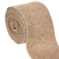 Floristik24 100% Wool Felt Ribbon, 15 cm x 5 m, Brown and White, for Pot Covers and Crafting