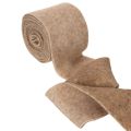 100% Wool Felt Ribbon, 15 cm x 5 m, Brown and White, for Pot Covers and Crafting | Floristik24.co.uk