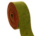 Floristik24 Felt tape, two-tone pot holder tape, 100% wool, red/green, 7.5cm wide, 5m long