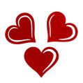 Floristik24 Felt hearts 5,5cm red 90pcs