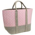 Floristik24 Felt bag pink-gray with pattern 55cm x 36cm x 18cm
