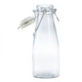 Floristik24 Bottle decorative glass with cap clear Ø7cm 20.5cm