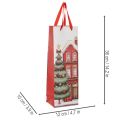 Set of 2 Christmas Bottle Gift Bags, Paper, 36cm, House and Tree Design | Floristik24.co.uk