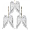 Floristik24 Angel wings to hang, Christmas decoration, metal pendants white H11.5cm W11cm 3pcs