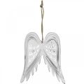 Floristik24 Angel wings to hang, Christmas decoration, metal pendants white H11.5cm W11cm 3pcs