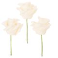 Floristik24 Artificial Cream-Coloured Rose, 10 cm Bloom, Wire Stem, Pack of 100