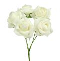 Floristik24 Cream Foam Rose Ø3.5cm with Wire Stem, Set of 48