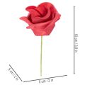 Artificial Red Rose with Wire Stem 5cm Head, Pack of 100 | Floristik24.co.uk