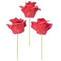 Artificial Red Rose with Wire Stem 5cm Head, Pack of 100 | Floristik24.co.uk