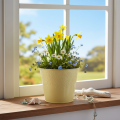 Metal planter, pastel yellow, Ø16cm H14cm | Floristik24.co.uk