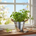 Bucket with rope handles Ø14cm H12cm | Floristik24.co.uk