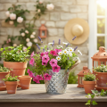Zinc pot with rope handles Ø14.5cm H13cm | Floristik24.co.uk